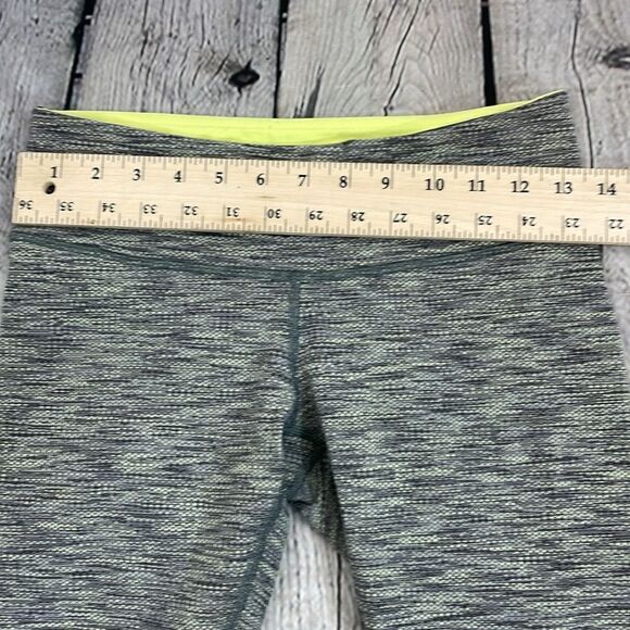 Lululemon Wunder Under Crop 6 Diamond Jacquard Space Dye Slate Clarity Yellow - Picture 9 of 13